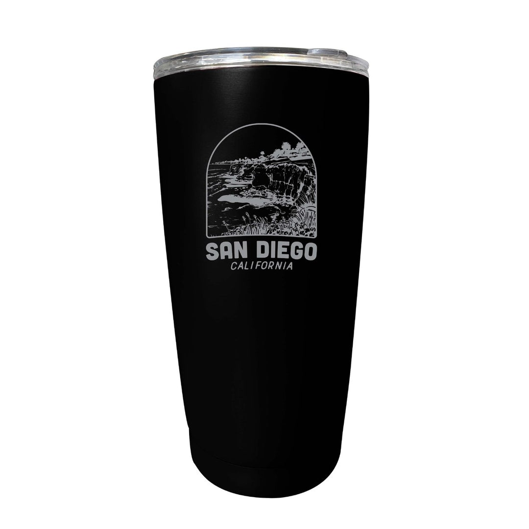 San Diego California Souvenir 16 oz Engraved Stainless Steel Insulated Tumbler Image 1