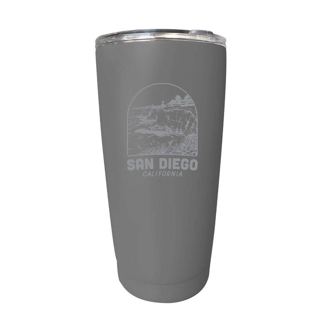 San Diego California Souvenir 16 oz Engraved Stainless Steel Insulated Tumbler Image 1