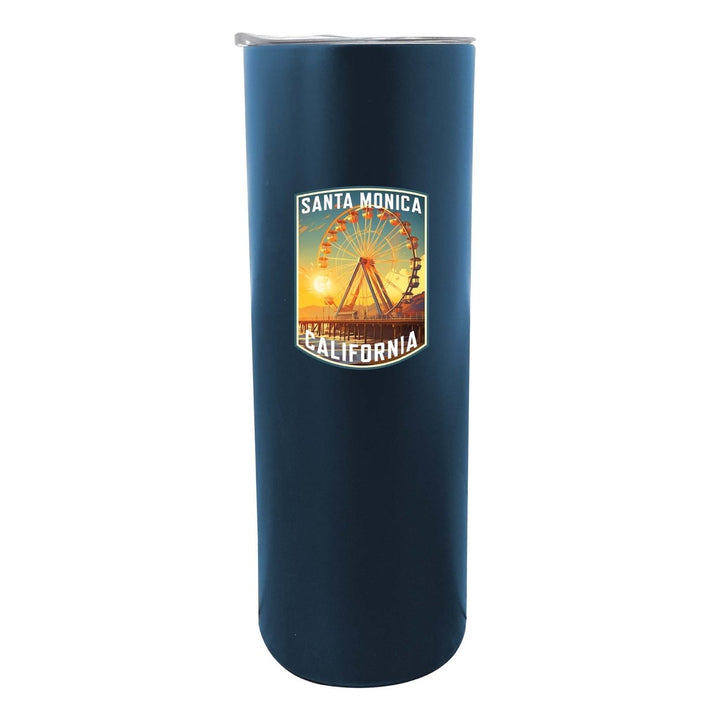 Santa Monica California Design C Souvenir 20 oz Insulated Stainless Steel Skinny Tumbler Image 1