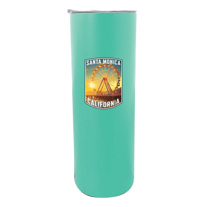 Santa Monica California Design C Souvenir 20 oz Insulated Stainless Steel Skinny Tumbler Image 2