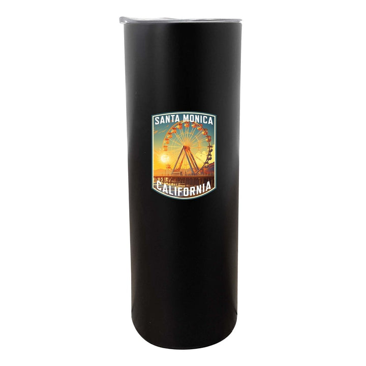 Santa Monica California Design C Souvenir 20 oz Insulated Stainless Steel Skinny Tumbler Image 3