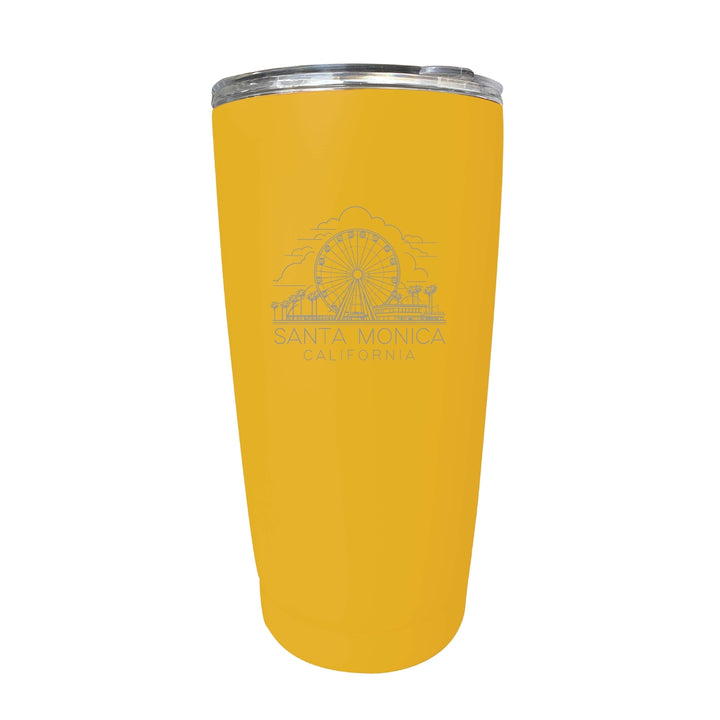 Santa Monica California Souvenir 16 oz Engraved Stainless Steel Insulated Tumbler Image 2