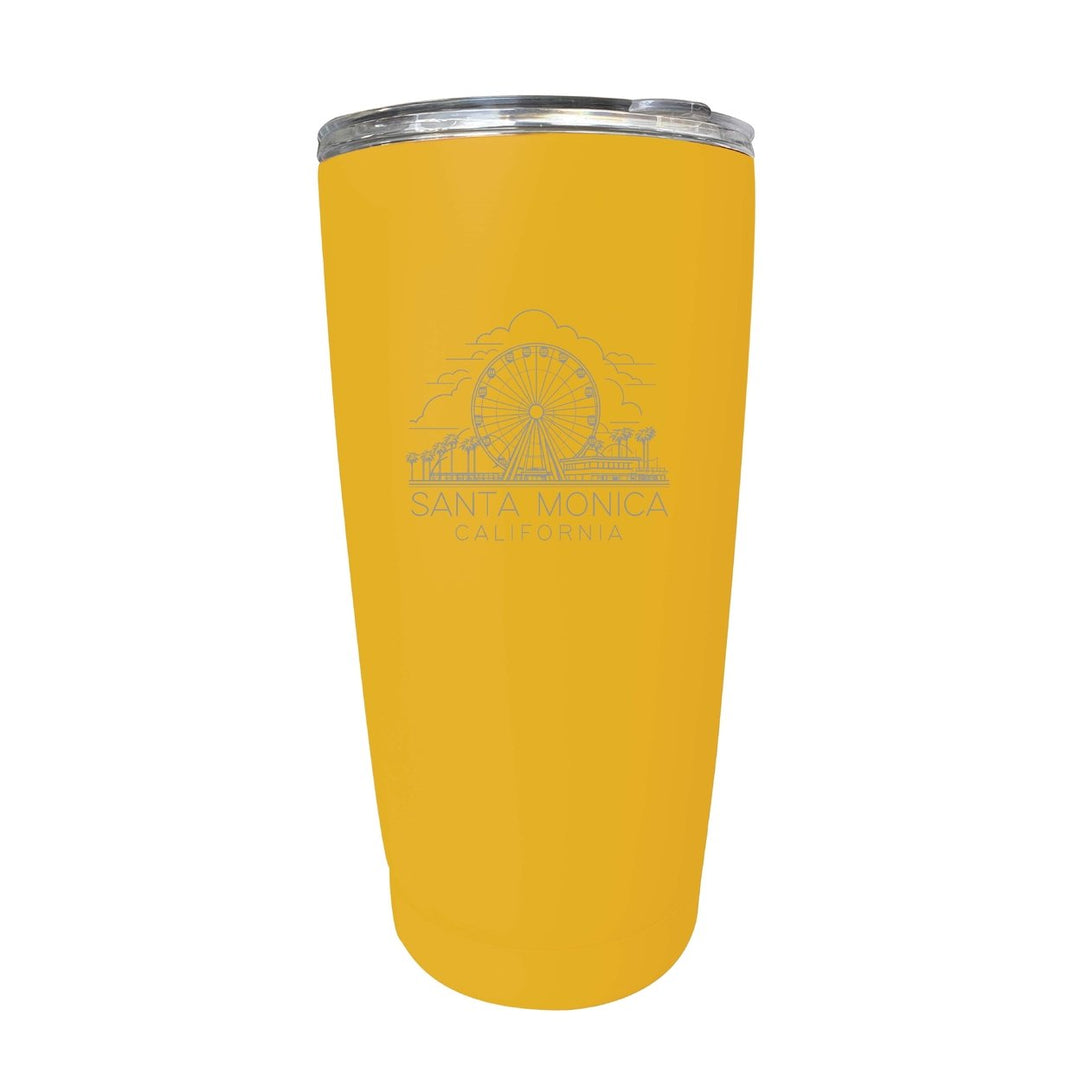 Santa Monica California Souvenir 16 oz Engraved Stainless Steel Insulated Tumbler Image 1