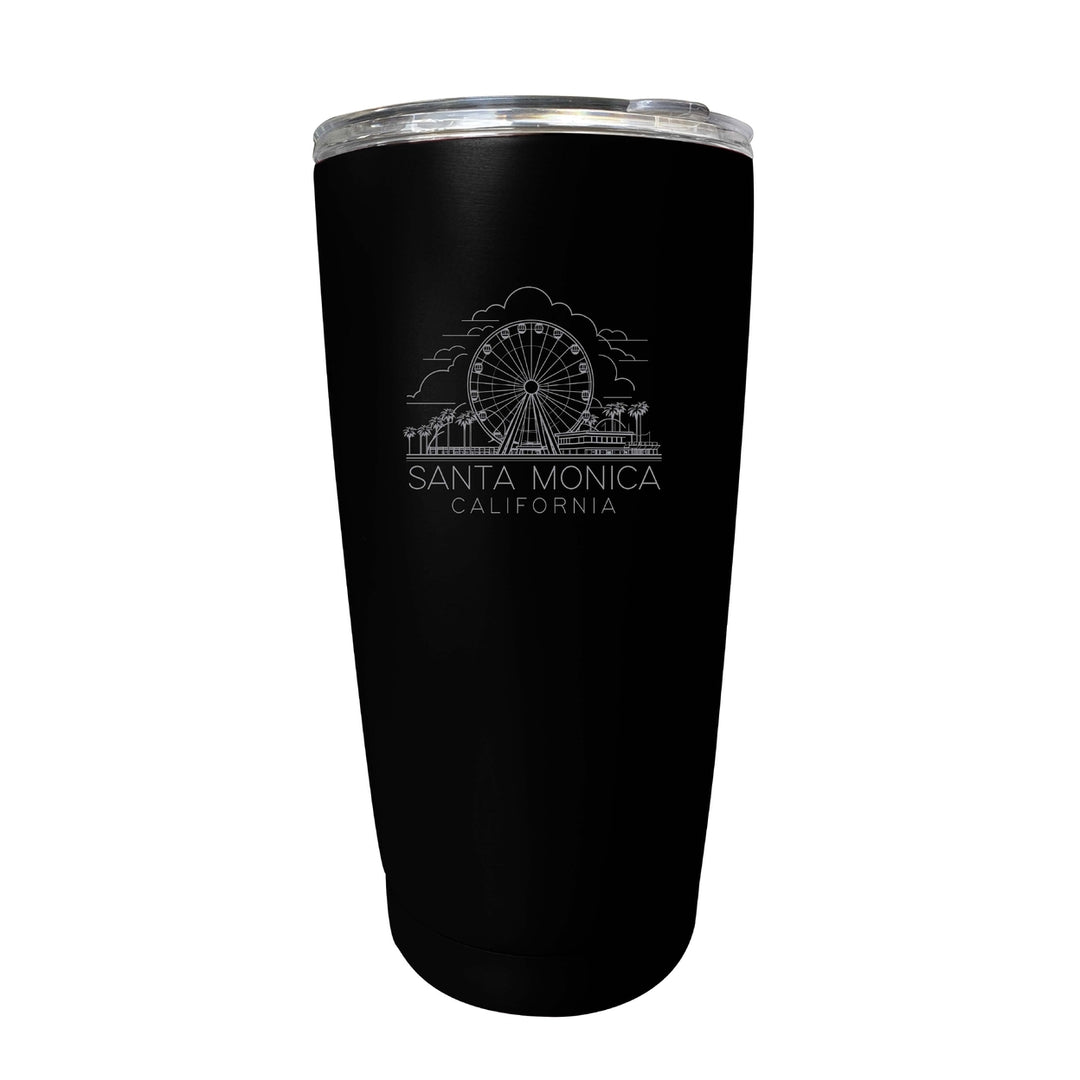 Santa Monica California Souvenir 16 oz Engraved Stainless Steel Insulated Tumbler Image 4