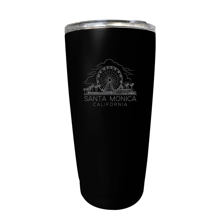 Santa Monica California Souvenir 16 oz Engraved Stainless Steel Insulated Tumbler Image 4