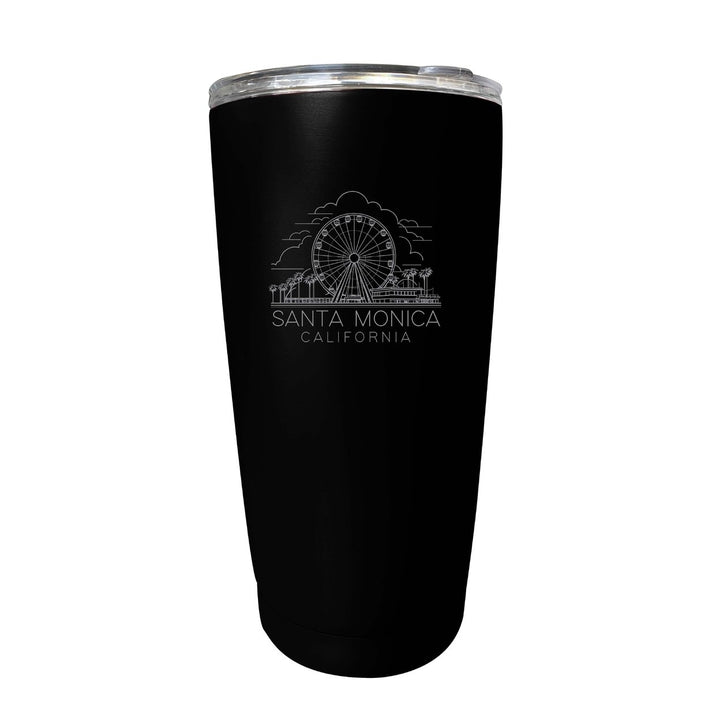 Santa Monica California Souvenir 16 oz Engraved Stainless Steel Insulated Tumbler Image 1