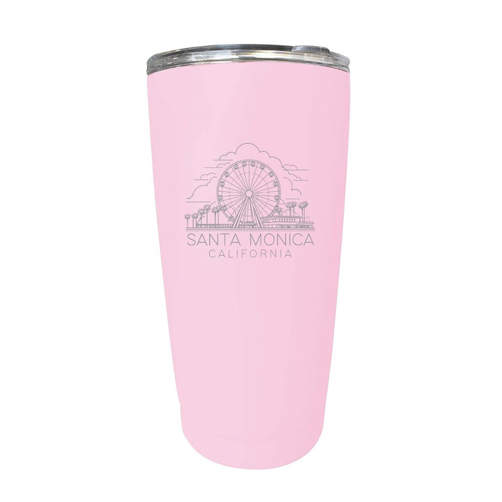 Santa Monica California Souvenir 16 oz Engraved Stainless Steel Insulated Tumbler Image 1