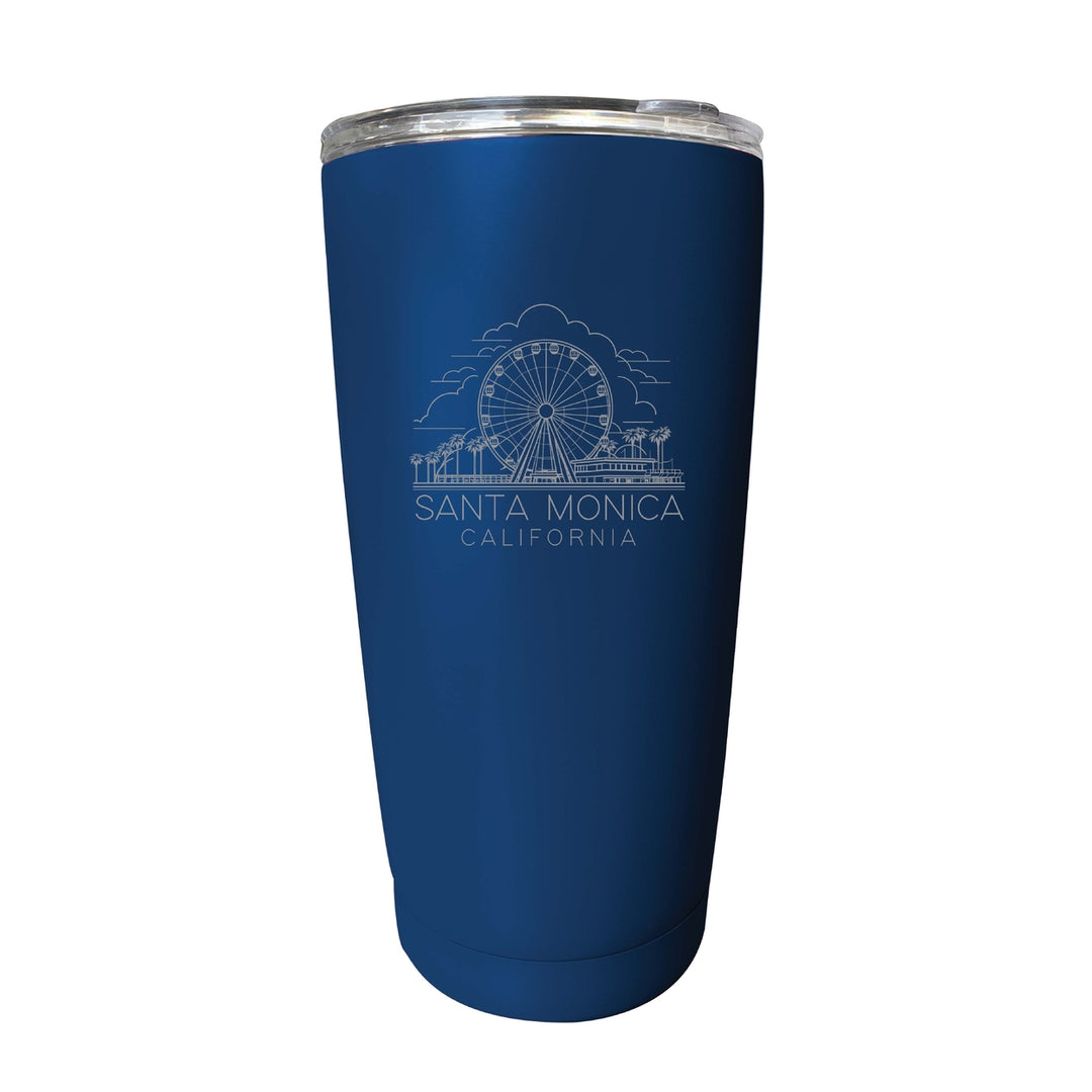 Santa Monica California Souvenir 16 oz Engraved Stainless Steel Insulated Tumbler Image 7