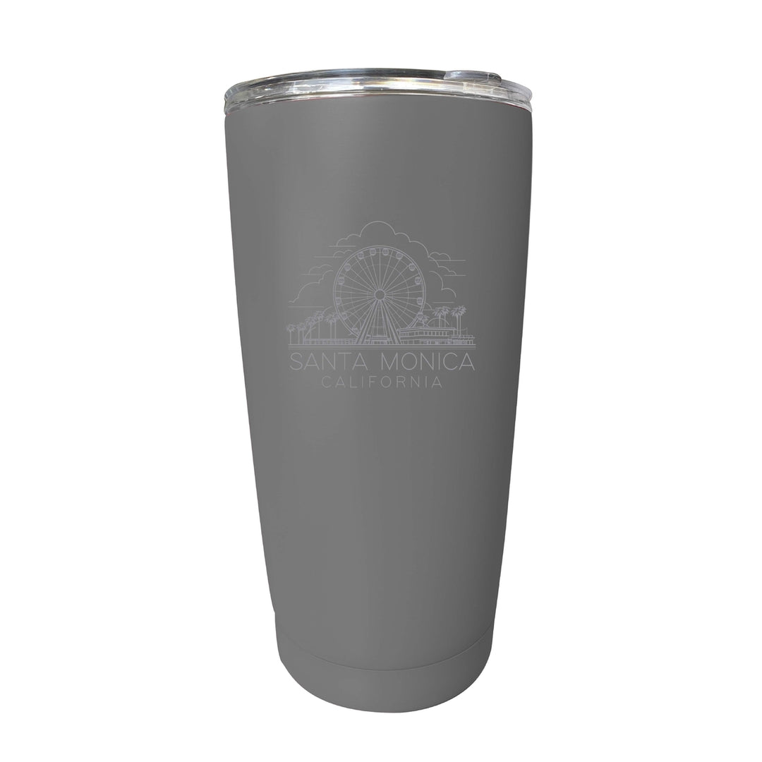 Santa Monica California Souvenir 16 oz Engraved Stainless Steel Insulated Tumbler Image 9