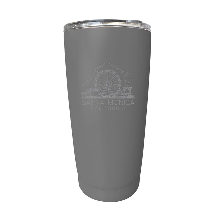 Santa Monica California Souvenir 16 oz Engraved Stainless Steel Insulated Tumbler Image 1