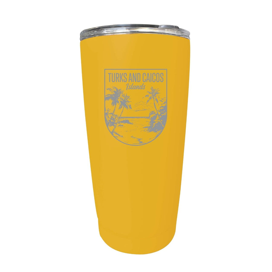 Turks and Caicos Islands Souvenir 16 oz Engraved Stainless Steel Insulated Tumbler Image 1