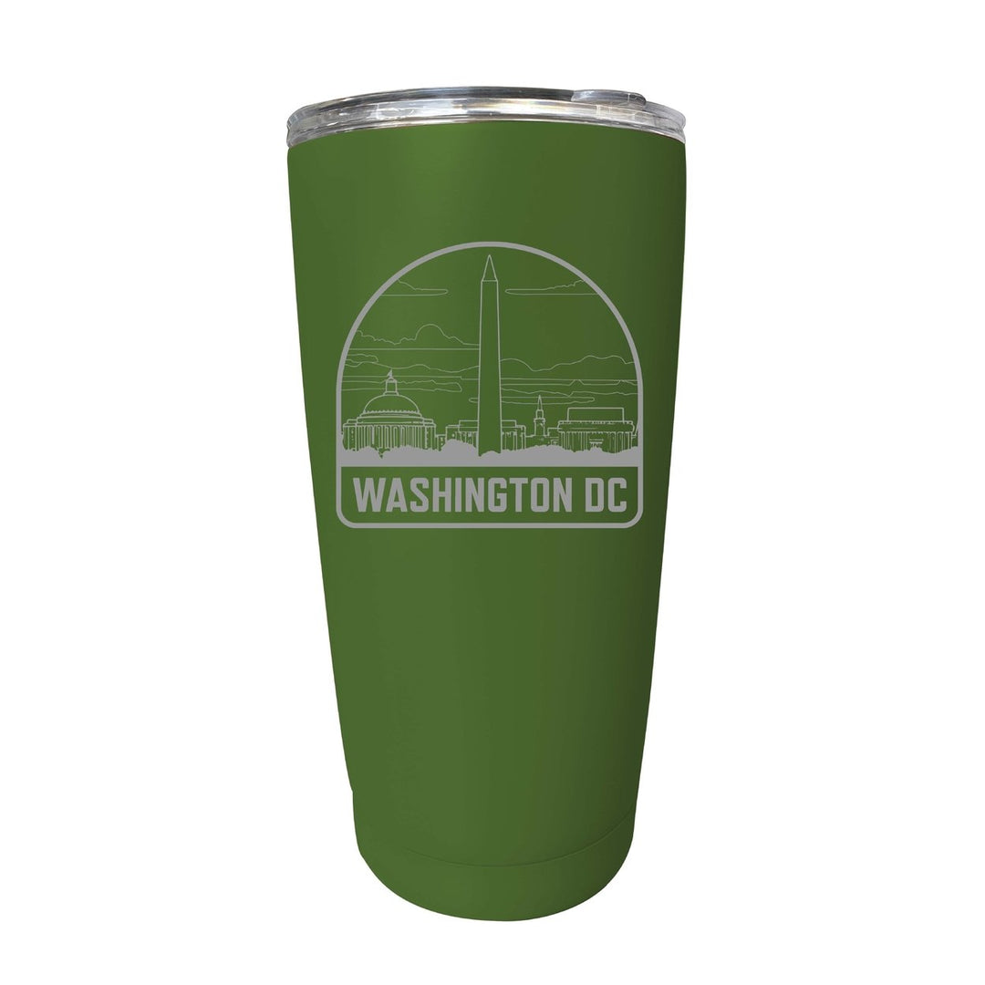 Washington DC Souvenir 16 oz Engraved Stainless Steel Insulated Tumbler Image 1