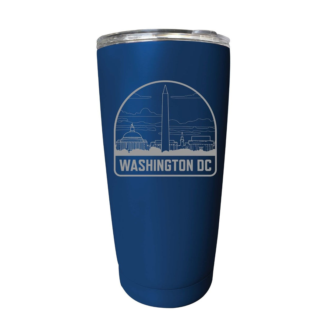 Washington DC Souvenir 16 oz Engraved Stainless Steel Insulated Tumbler Image 2