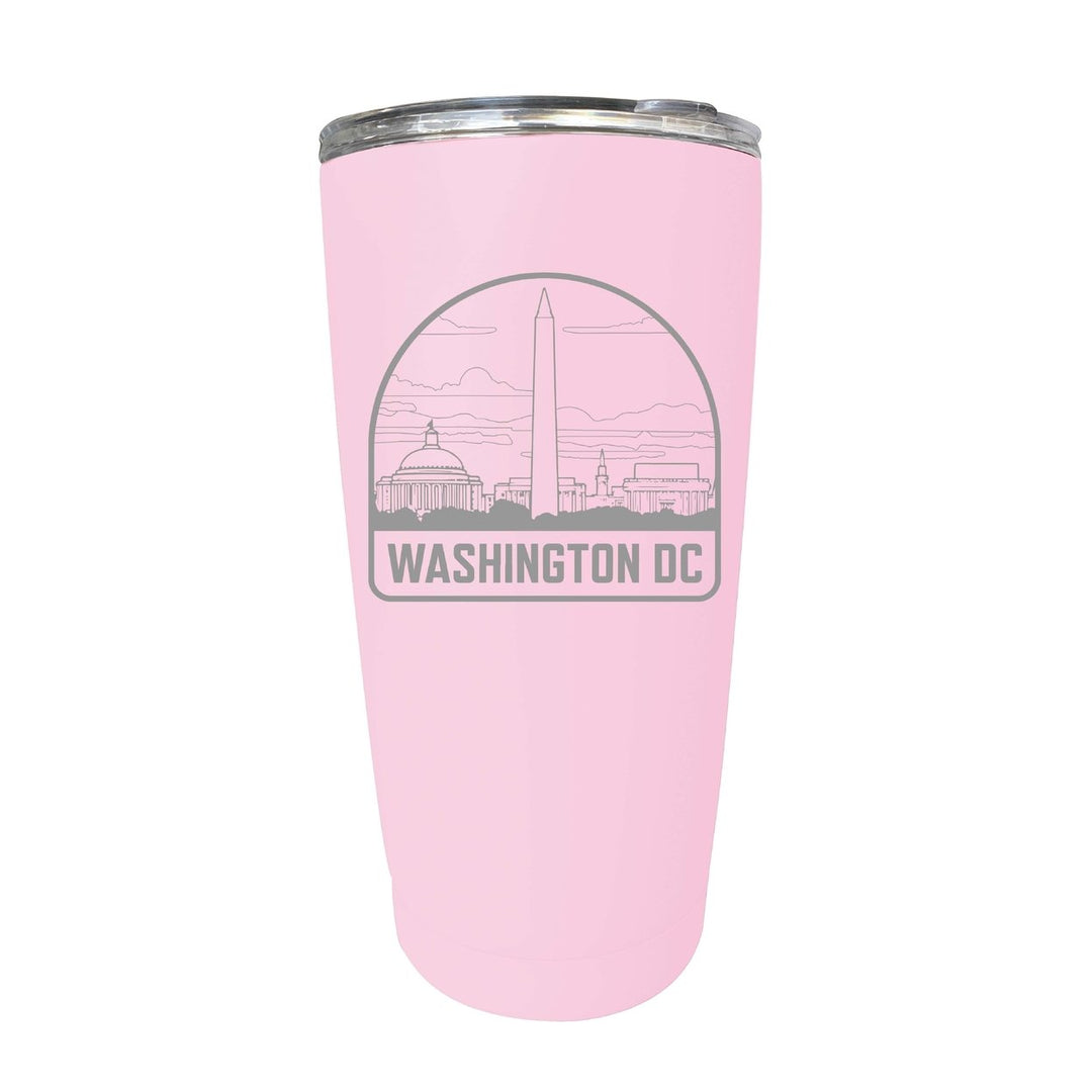 Washington DC Souvenir 16 oz Engraved Stainless Steel Insulated Tumbler Image 3