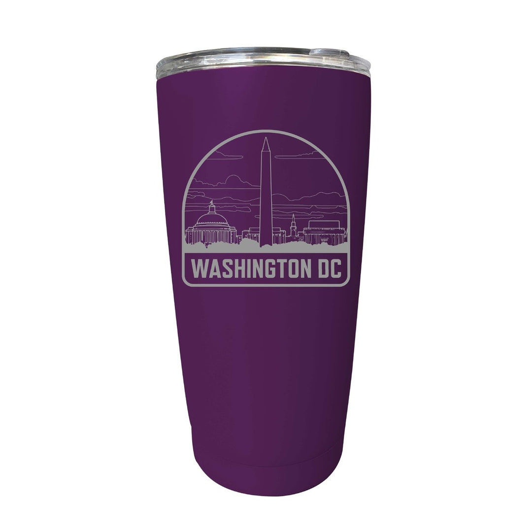 Washington DC Souvenir 16 oz Engraved Stainless Steel Insulated Tumbler Image 1