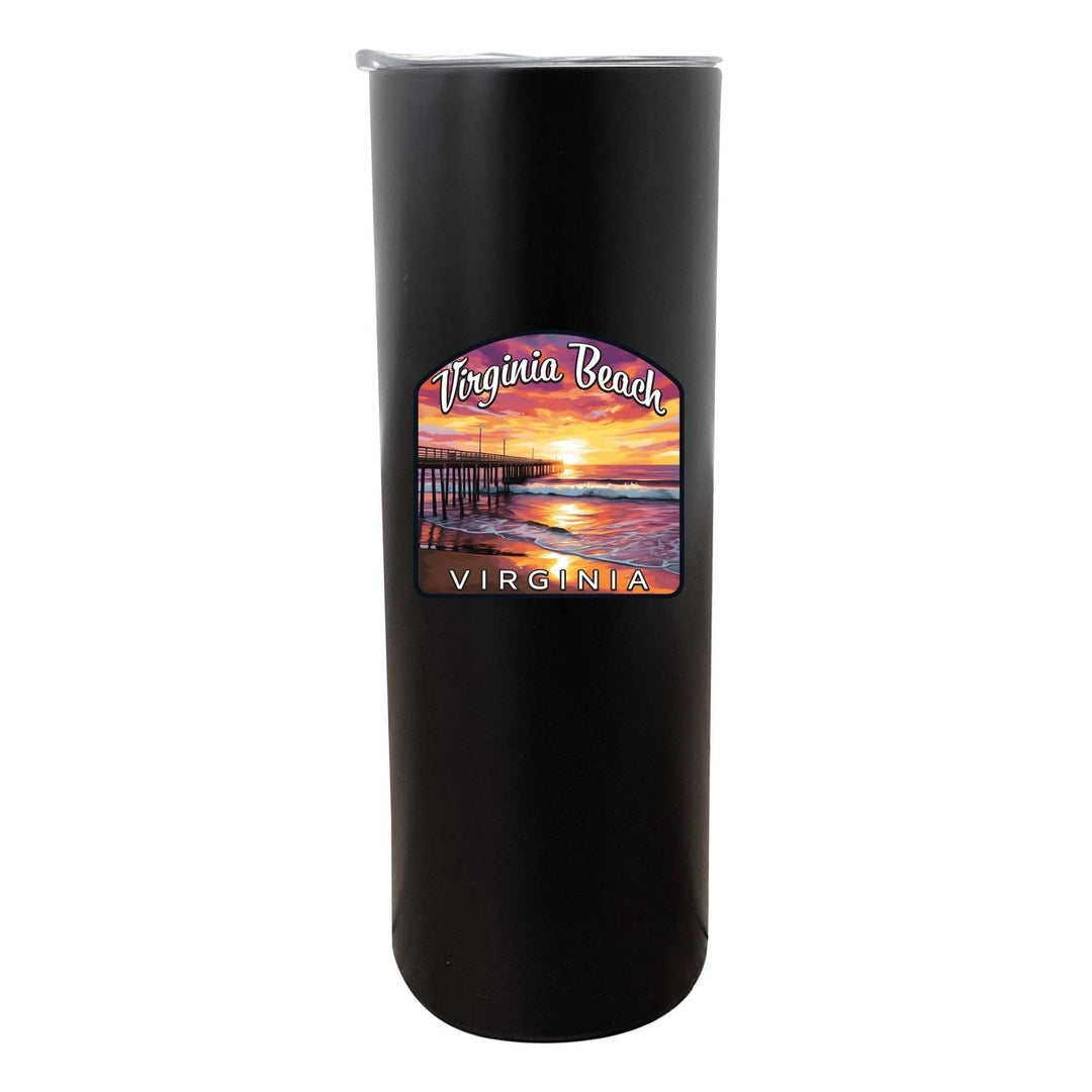 Virginia Beach Viginia Design A Souvenir 20 oz Insulated Stainless Steel Skinny Tumbler Image 1