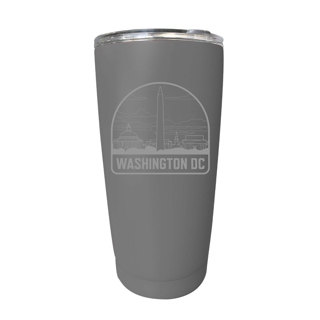 Washington DC Souvenir 16 oz Engraved Stainless Steel Insulated Tumbler Image 1