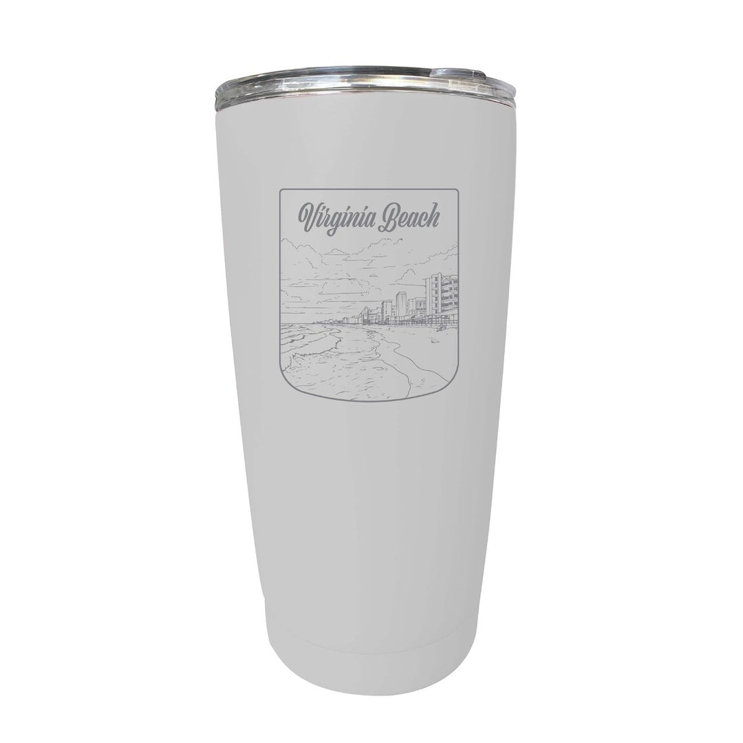 Virginia Beach Virginia Souvenir 16 oz Engraved Stainless Steel Insulated Tumbler Image 4