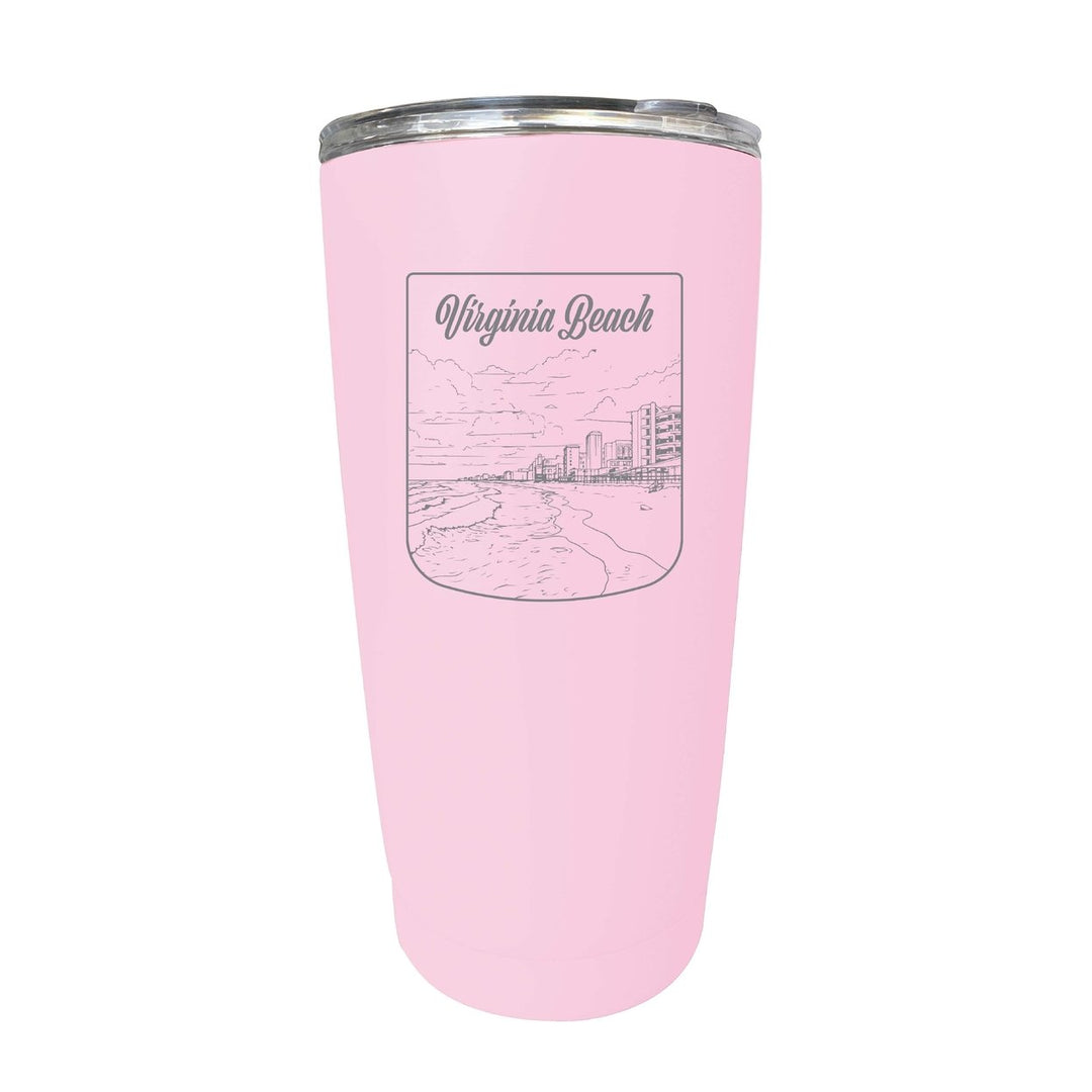 Virginia Beach Virginia Souvenir 16 oz Engraved Stainless Steel Insulated Tumbler Image 1