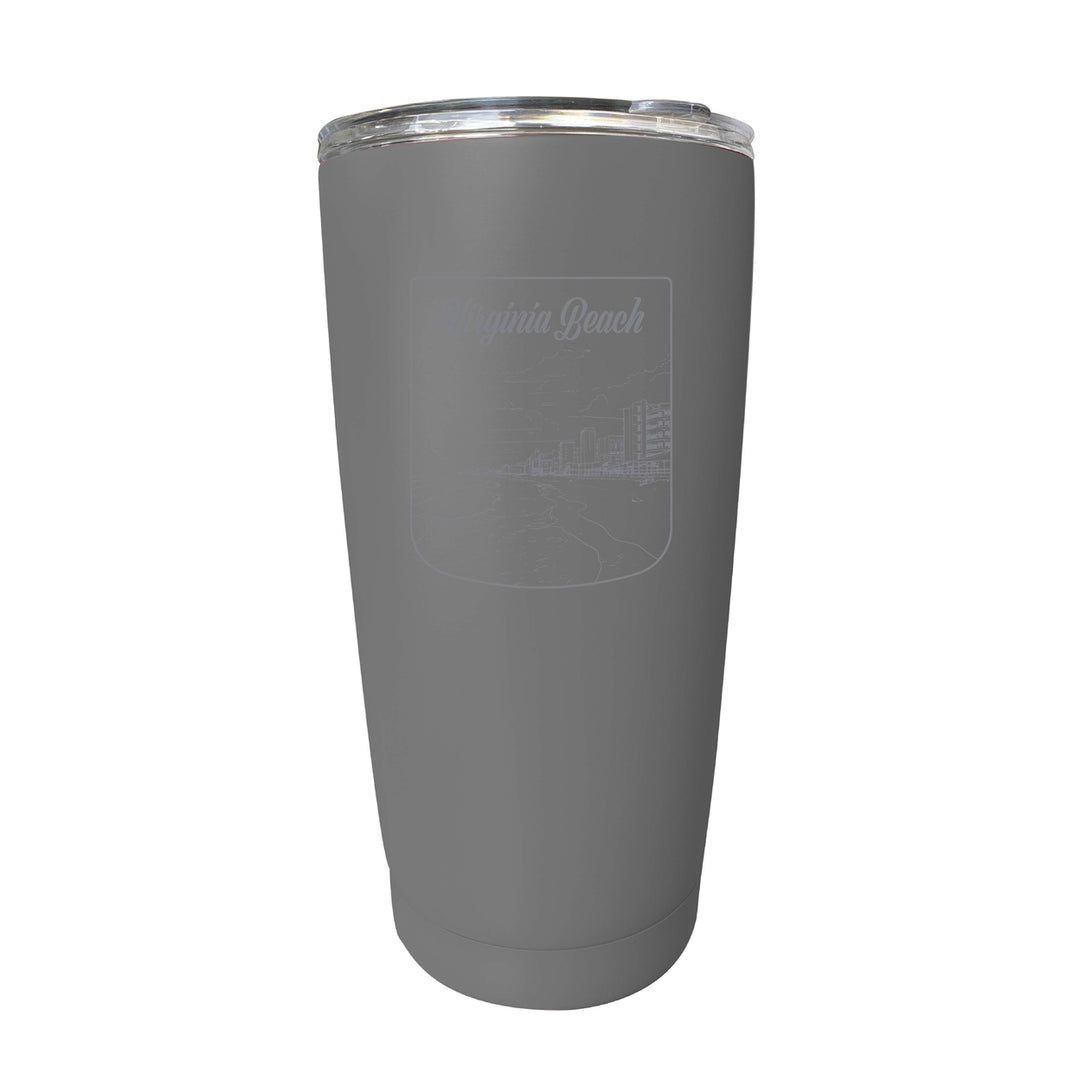 Virginia Beach Virginia Souvenir 16 oz Engraved Stainless Steel Insulated Tumbler Image 9