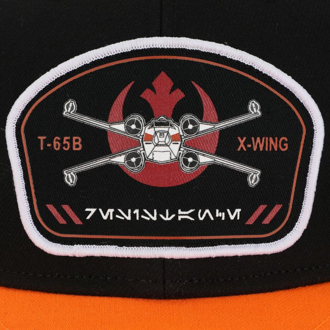 Star Wars X-Wing Patch Flat Bill Snapback Hat Image 4