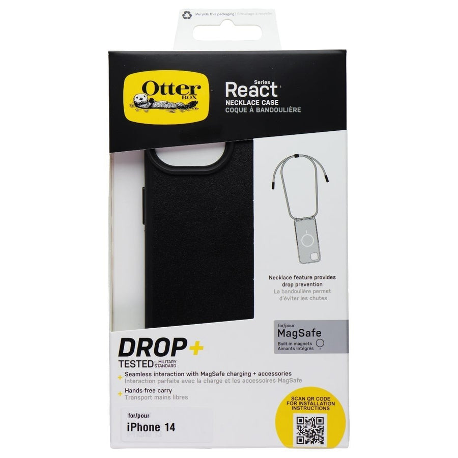 OtterBox React Series Necklace Case for MagSafe for Apple iPhone 14 - Black Image 1