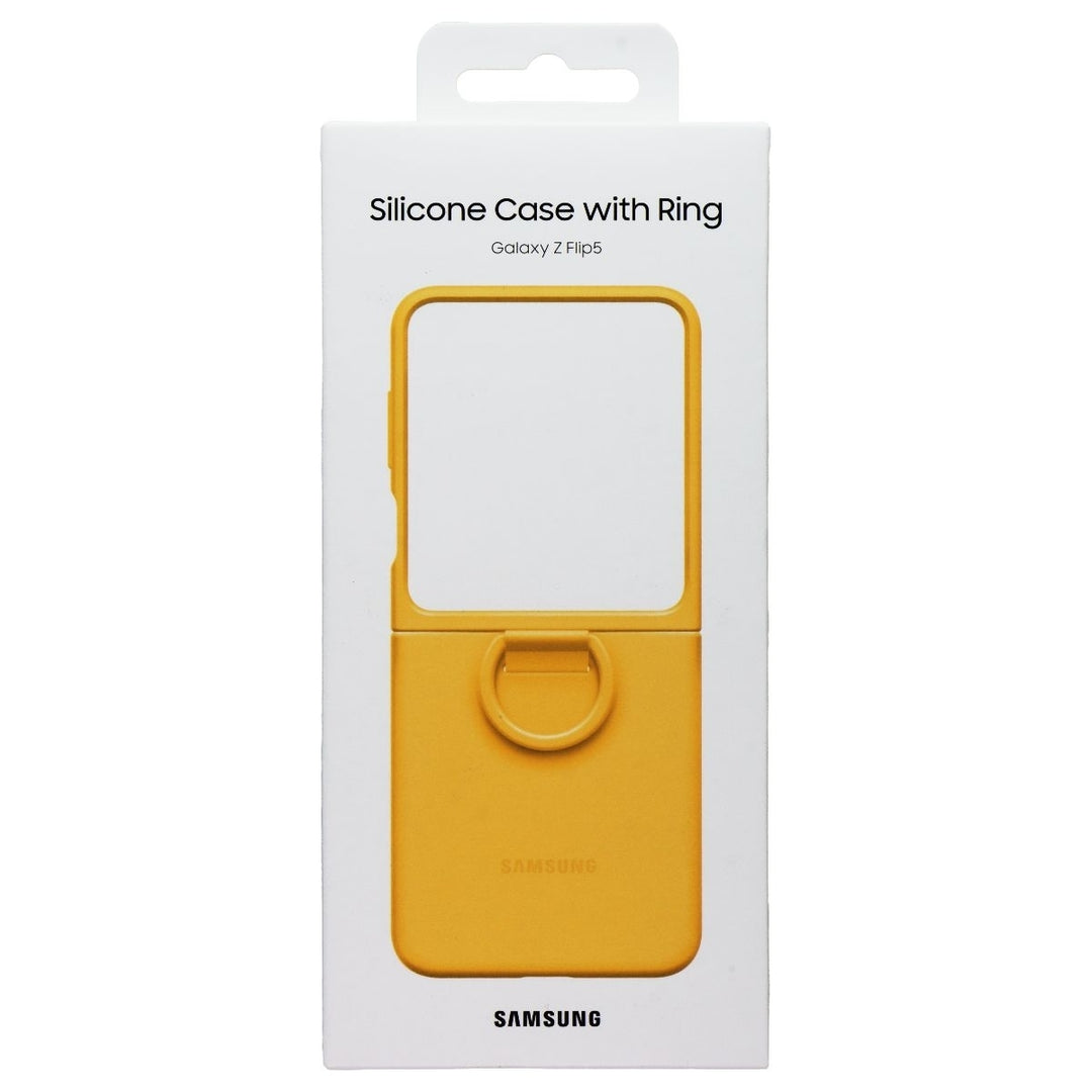 SAMSUNG Official Silicone Cover Case with Ring for Galaxy Z Flip5 - Apricot Image 1