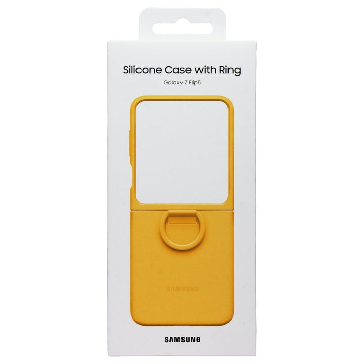 SAMSUNG Official Silicone Cover Case with Ring for Galaxy Z Flip5 - Apricot Image 1