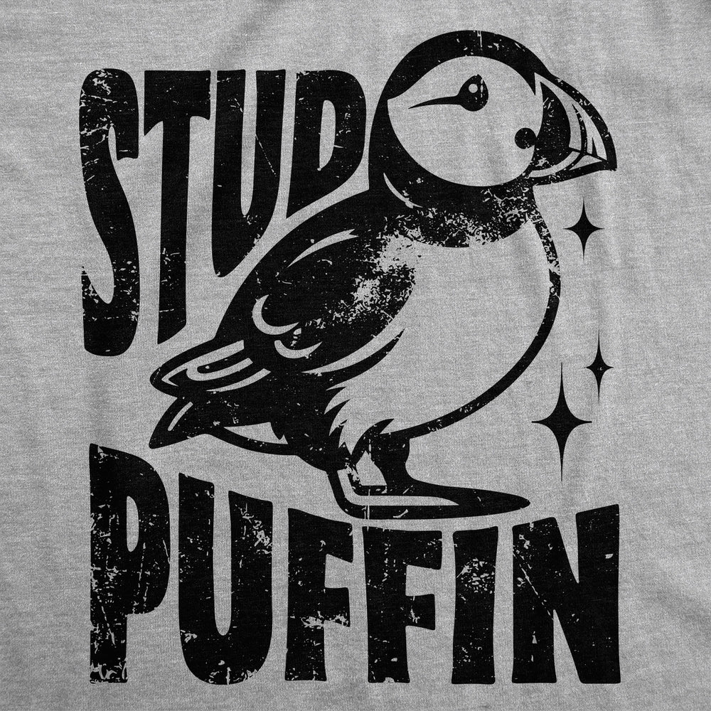 Mens Funny T Shirts Stud Puffin Sarcastic Graphic Tee For Men Image 2