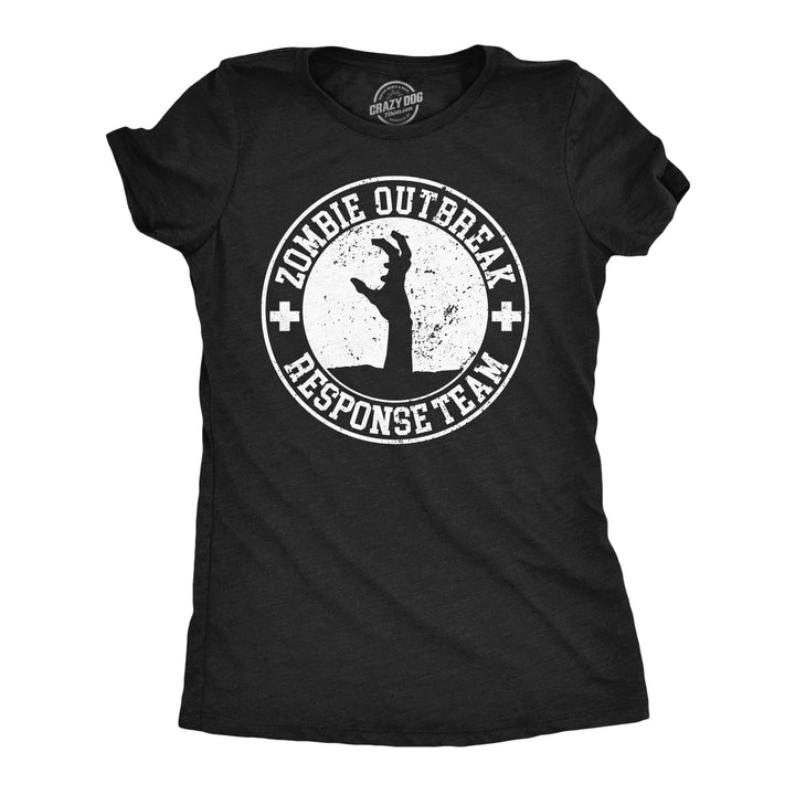 Womens Funny T Shirts Zombie Outbreak Response Team Sarcastic Graphic Tee For Ladies Image 1