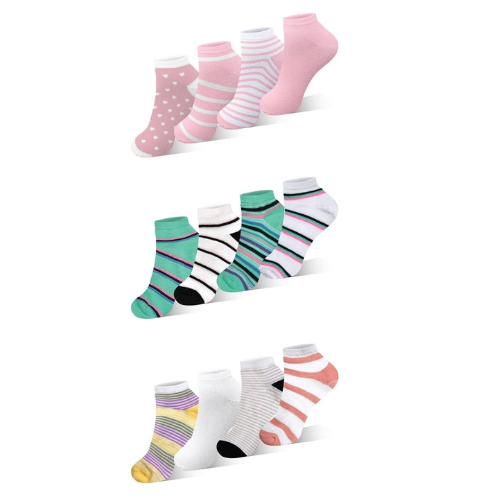 20 Pairs Womens Colorful No Show Ankle Socks Size 9-11 Breathable Fun Designs Image 12