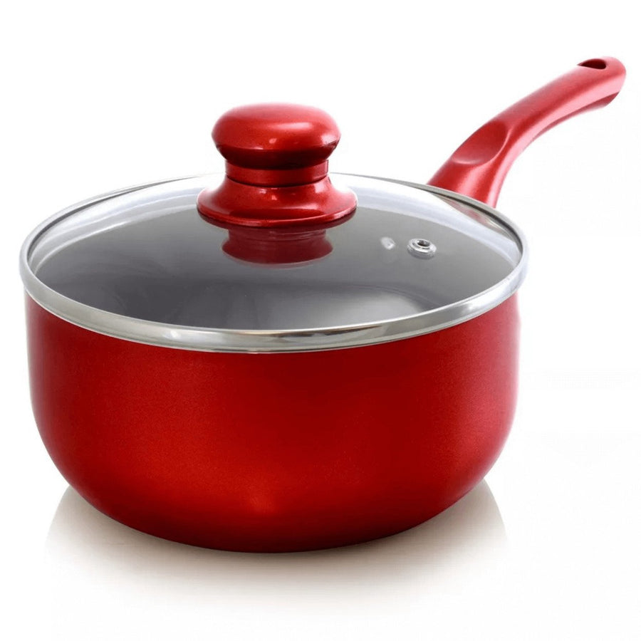 Better Chef 1.5Qt Ceramic-Coated Saucepan with Glass Lid Image 1