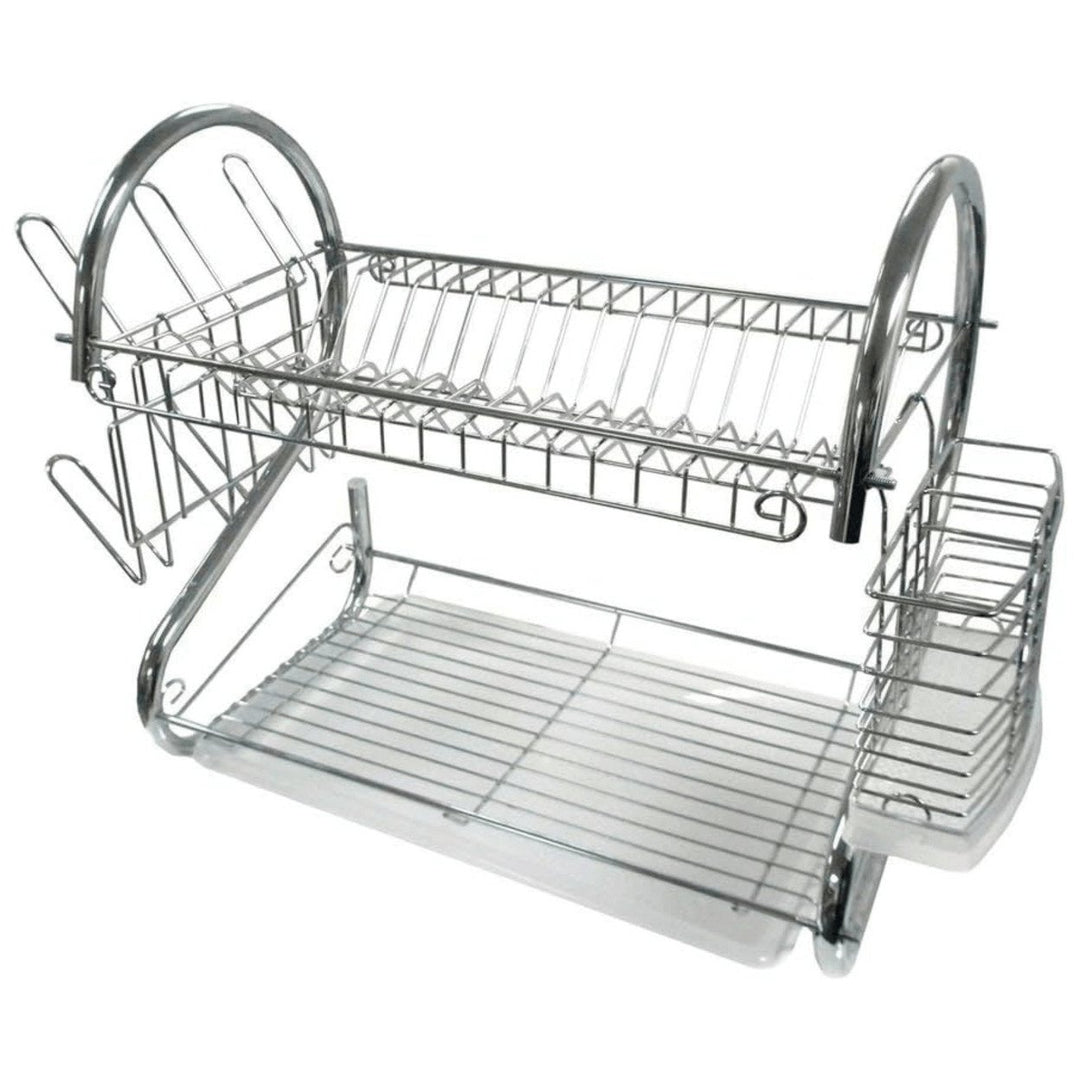 Better Chef 16 Inch Chrome Dish Rack 2 Level S Shaped Cutlery Holder DR-16 Image 1