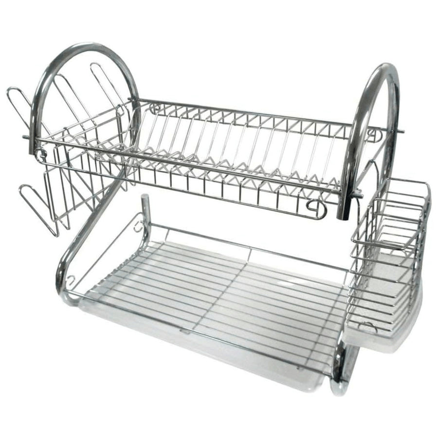 Better Chef 16" 2-Level Chrome-Plated S-Shaped Dish Rack Image 1