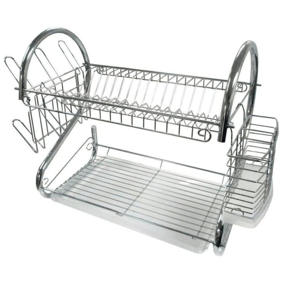Better Chef 22" 2-Level Chrome-Plated S-Shaped Dish Rack Image 1