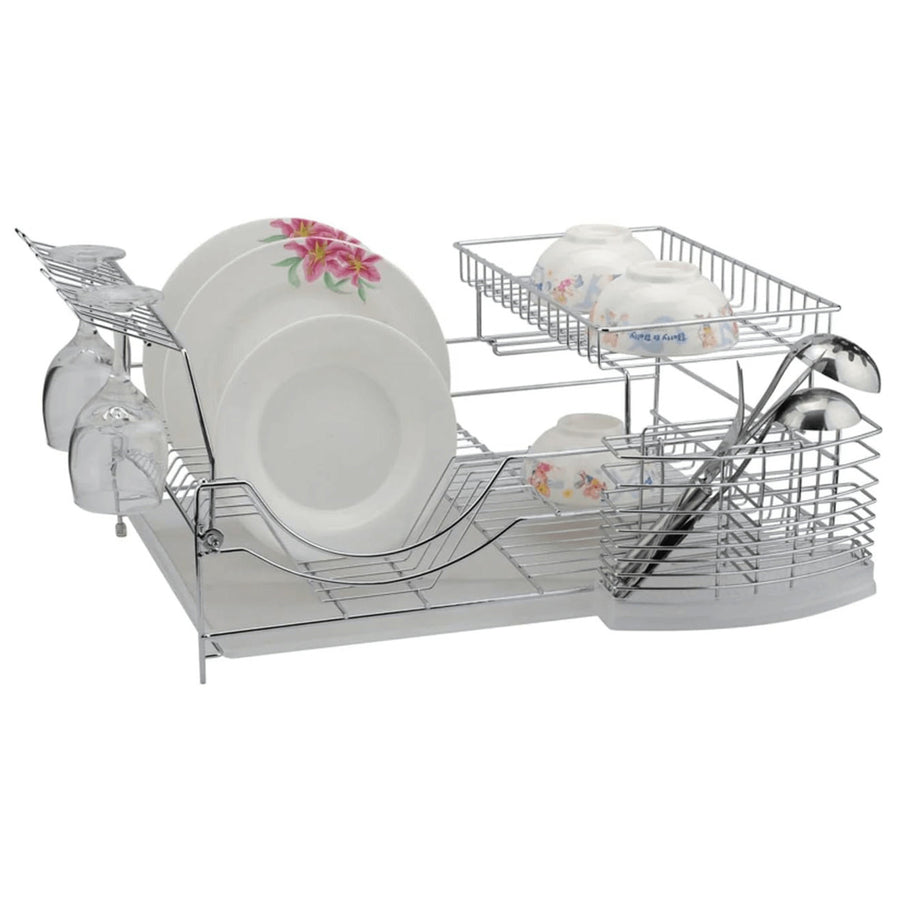 Better Chef 22" 2-Tier Chrome Deluxe Dish Rack Image 1