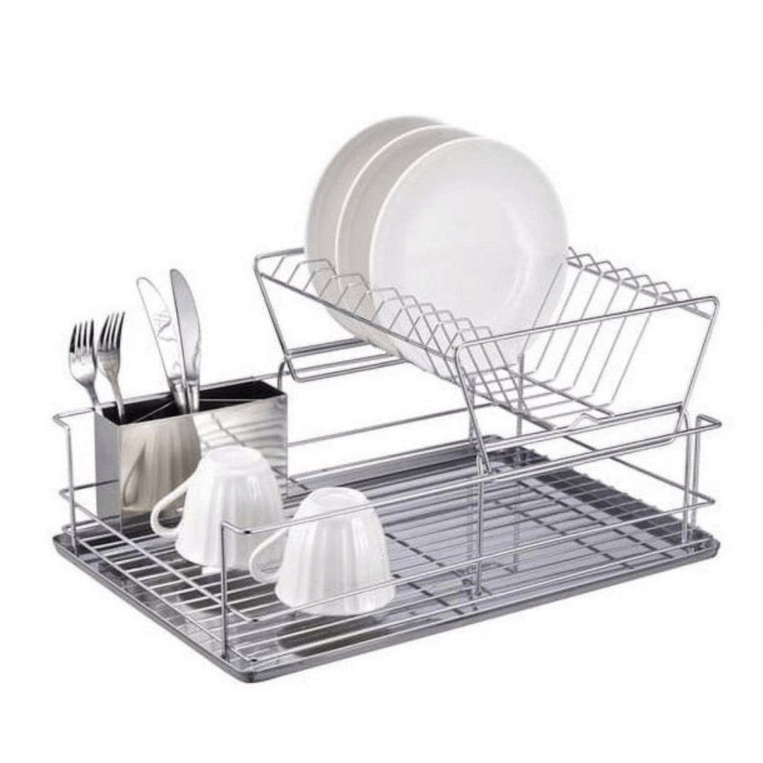 Better Chef 22 Inch Chrome 2 Tier Dish Rack Model DR-2201 with Cutlery Holder Image 1