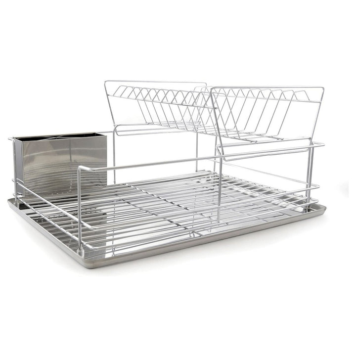 Better Chef 22 Inch Chrome 2 Tier Dish Rack Model DR-2201 with Cutlery Holder Image 2