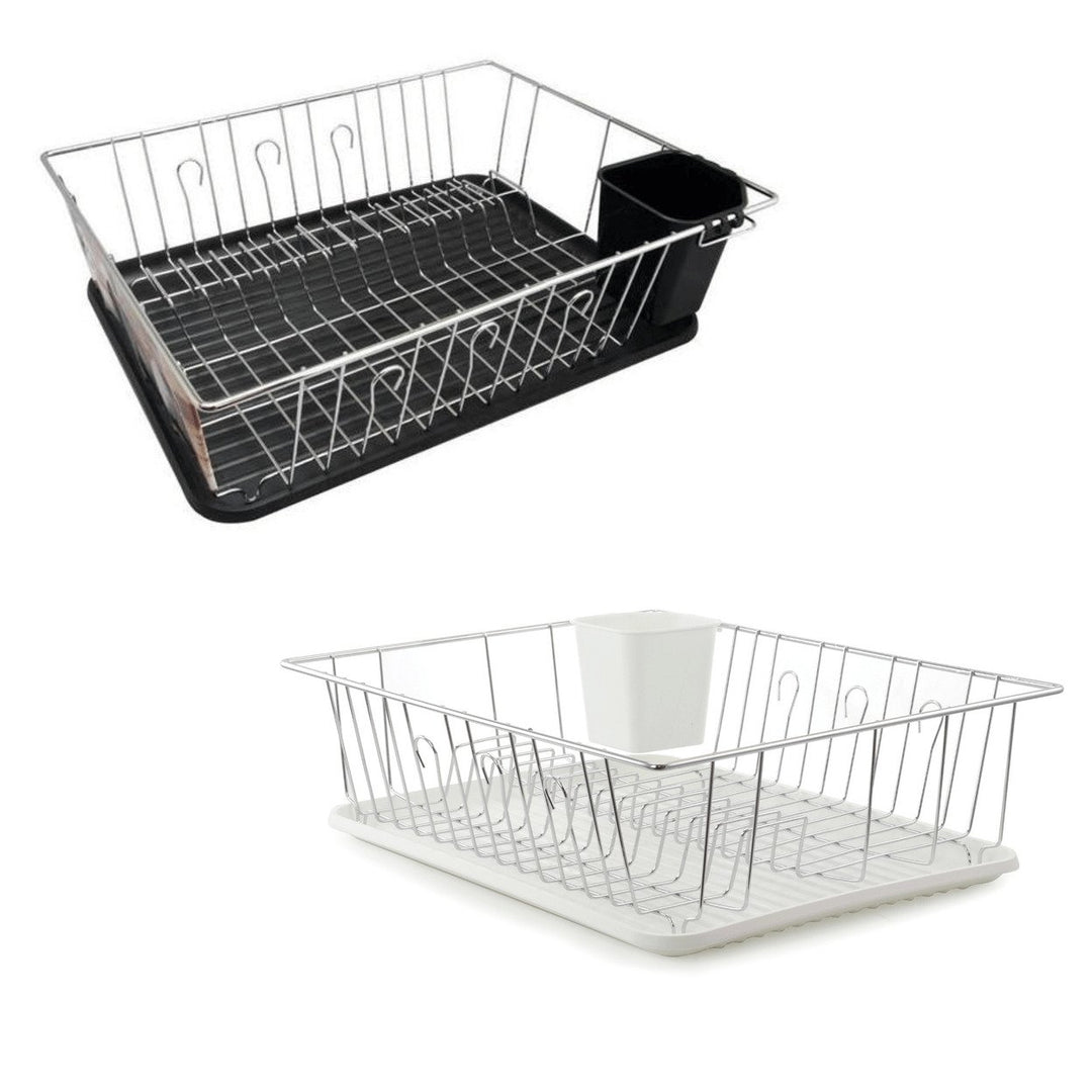 Better Chef 16 Inch Chrome Plated Metal Dish Rack with Drain Tray DR-1603 Image 1