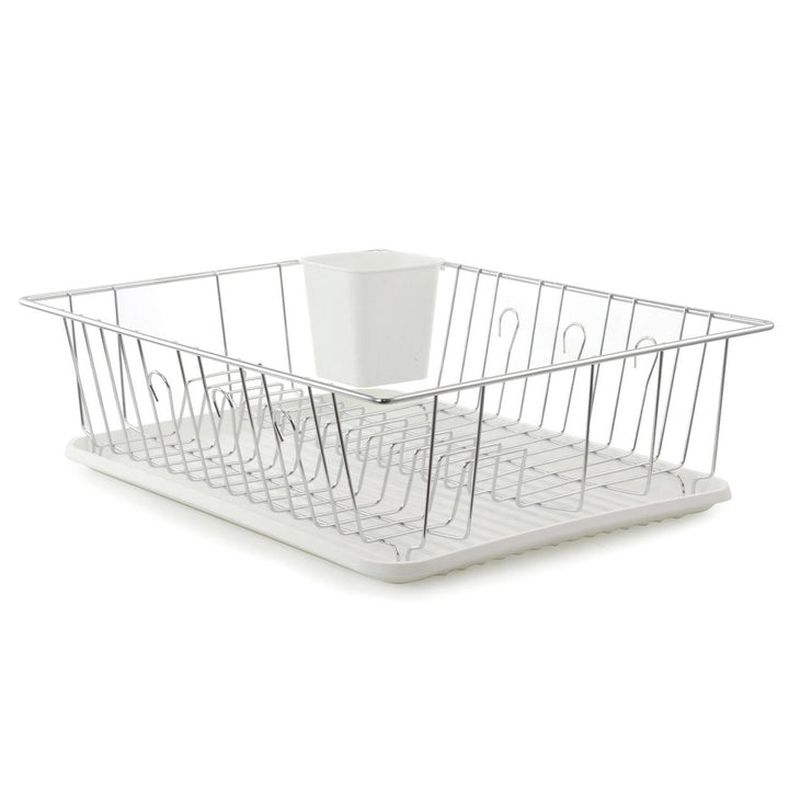 Better Chef 16 Inch Chrome Plated Metal Dish Rack with Drain Tray DR-1603 Image 4