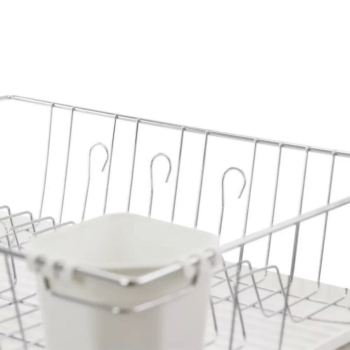 Better Chef 16 Inch Chrome Plated Metal Dish Rack with Drain Tray DR-1603 Image 4