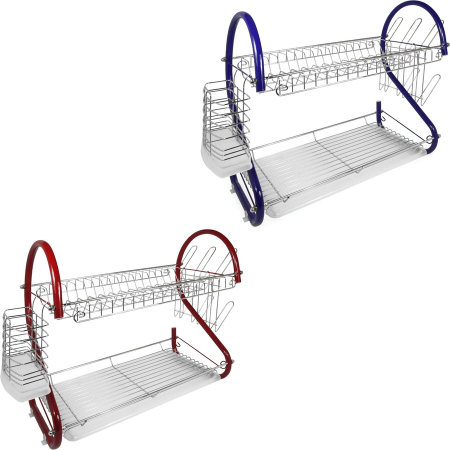 Better Chef 22" 2-Level Colored-Chrome-Plated S-Shaped Dish Rack Image 1