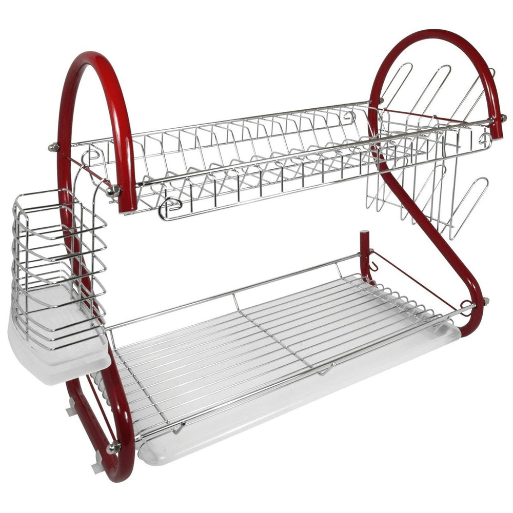 Better Chef 22" 2-Level Colored-Chrome-Plated S-Shaped Dish Rack Image 2