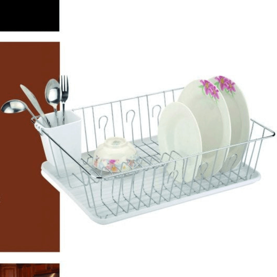 Better Chef 16 Inch Chrome Plated Metal Dish Rack with Drain Tray DR-1603 Image 8