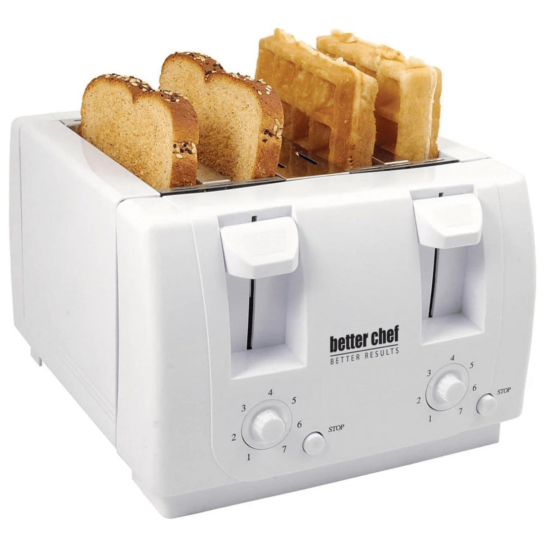 Better Chef 4-Slice Toaster Wide Slot Dual Control Black IM-242B Cool-Touch Image 2