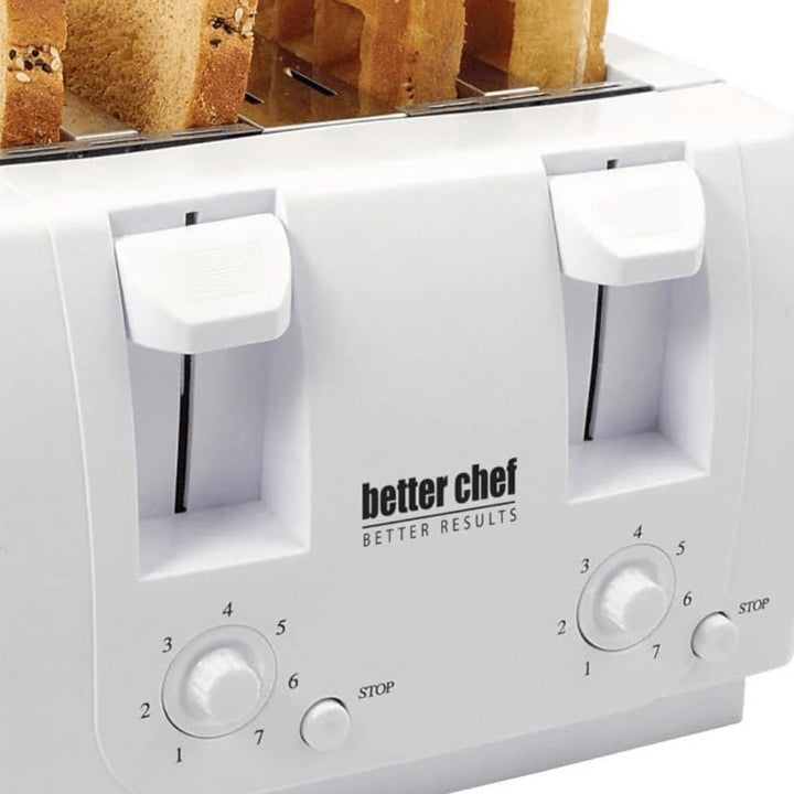 Better Chef 4-Slice Toaster Wide Slot Dual Control Black IM-242B Cool-Touch Image 4