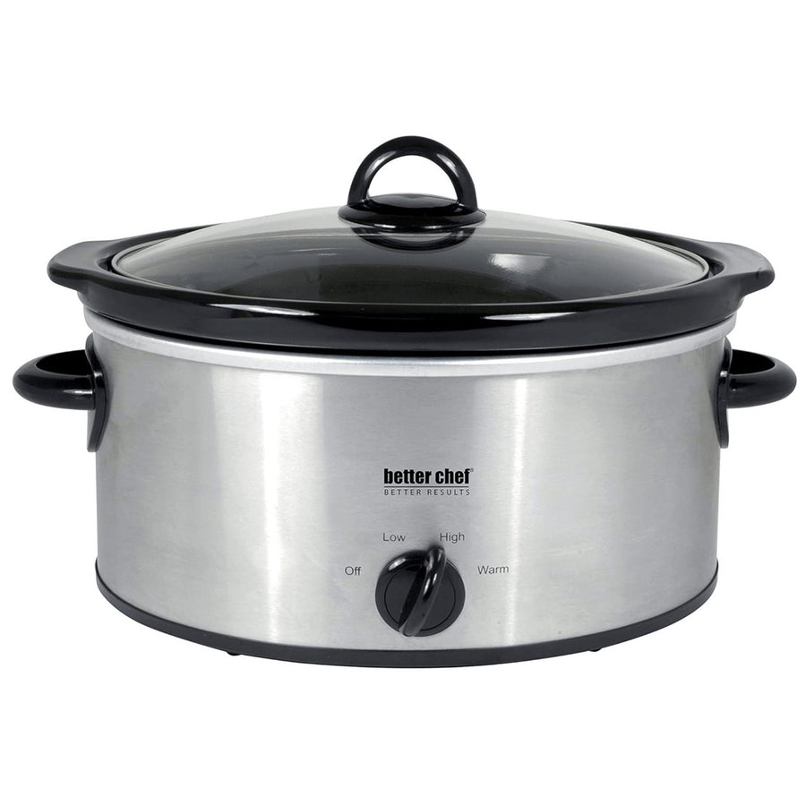 Better Chef 4-Quart Oval Slow Cooker in Brushed Stainless Steel Image 1