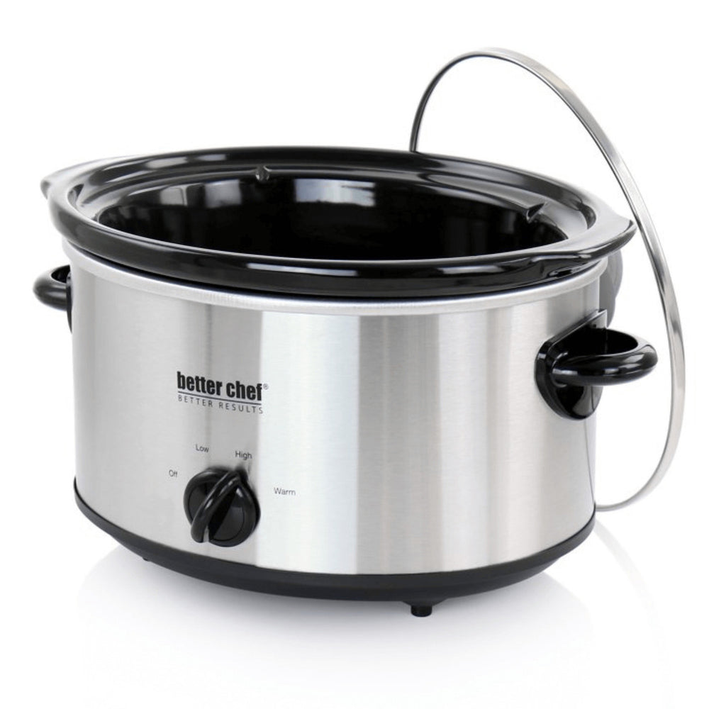 Better Chef 4-Quart Oval Slow Cooker in Brushed Stainless Steel Image 2