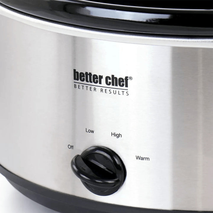 Better Chef 4-Quart Oval Slow Cooker in Brushed Stainless Steel Image 4