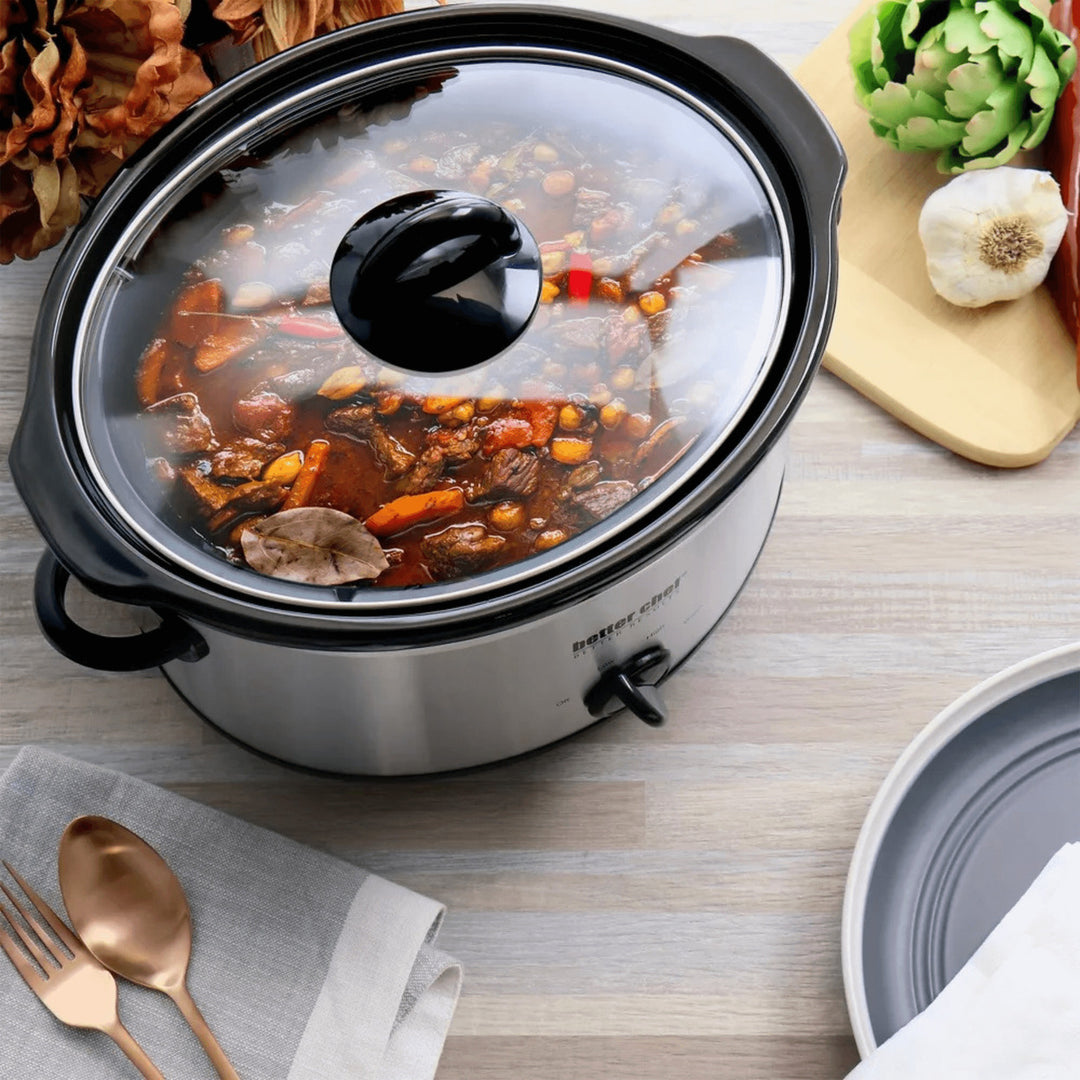 Better Chef 4-Quart Oval Slow Cooker in Brushed Stainless Steel Image 4